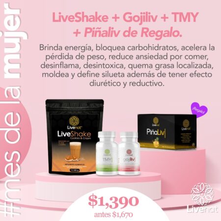 liveshake + gojiliv + tmy + piñaliv de regalo